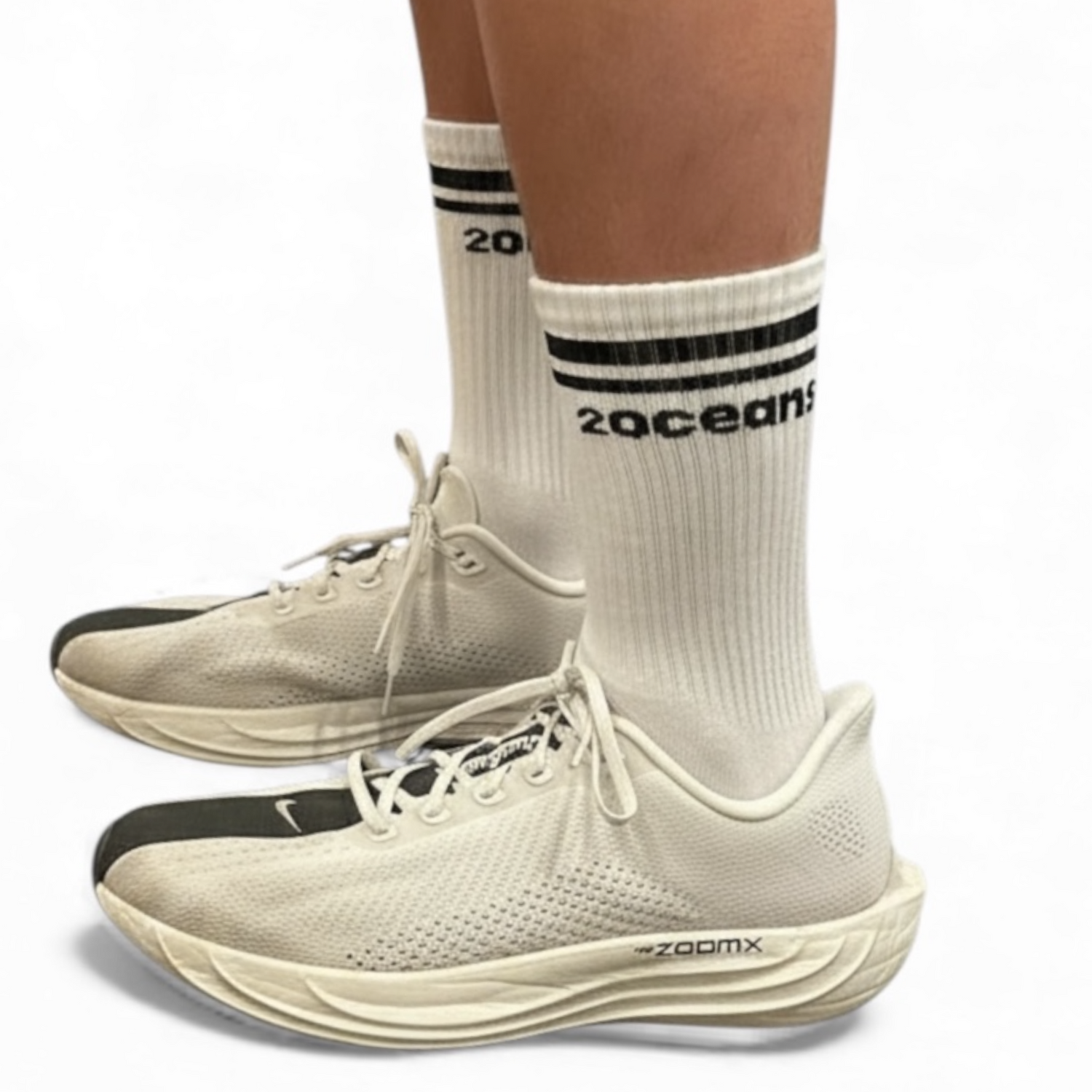 Crew Sock White/Black stripe