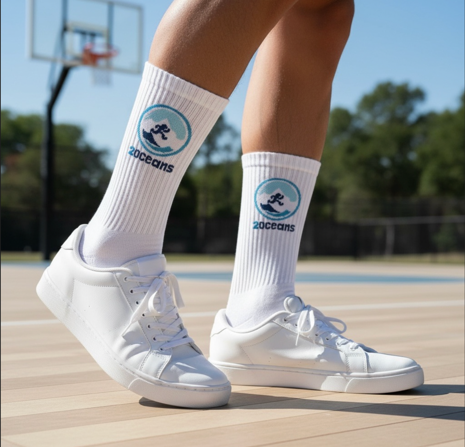 Crew Sock White/Color logo